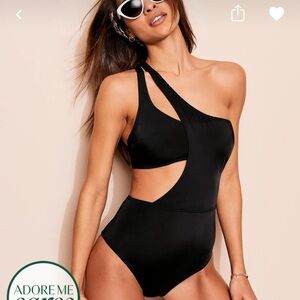 Adore Me One peice black swimsuit size Large